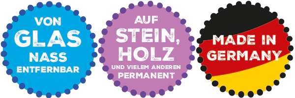 von Glass Nass, auf Stein Holz permanent Made in Germany